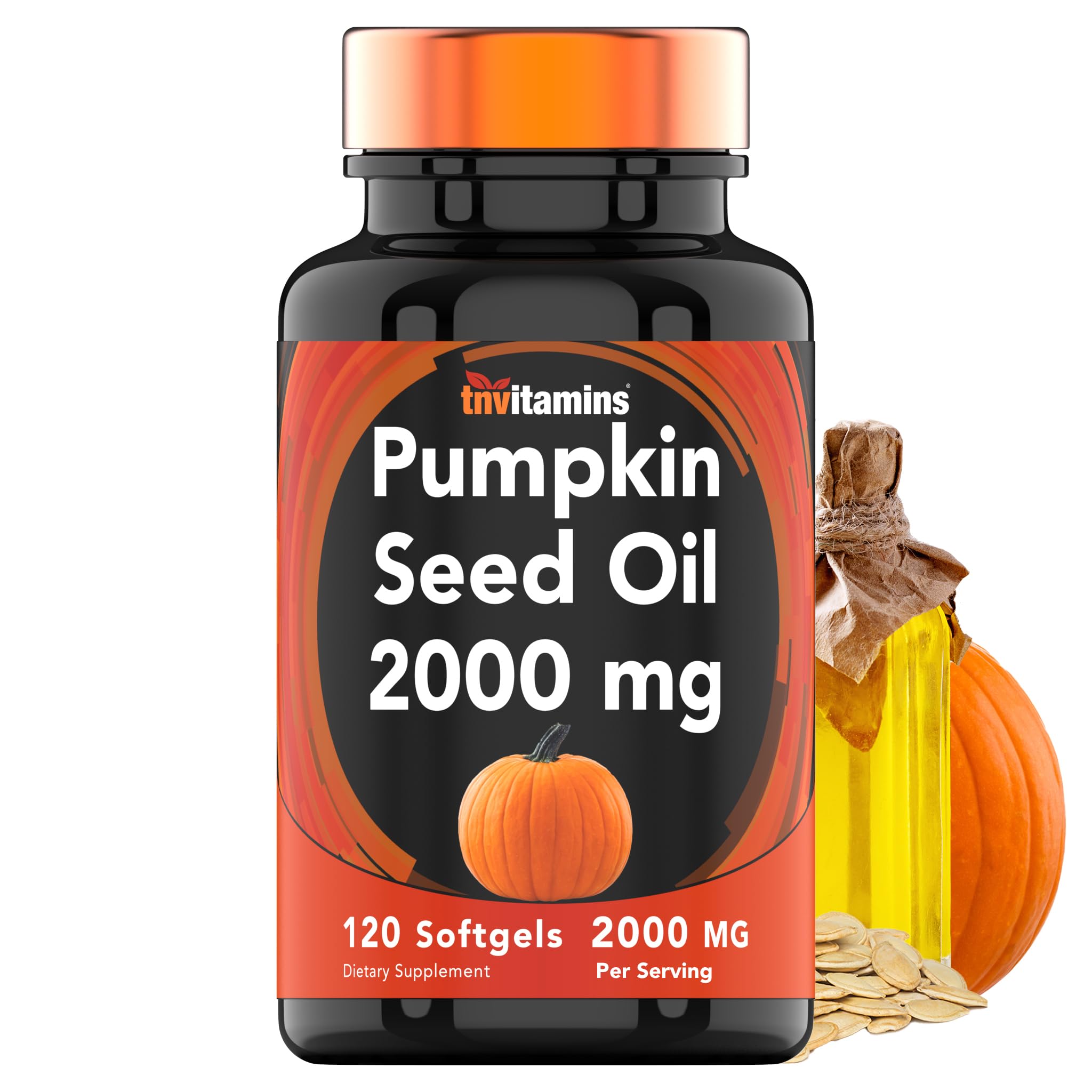 tnvitamins Pumpkin Seed Oil Softgel Supplement bottle front view