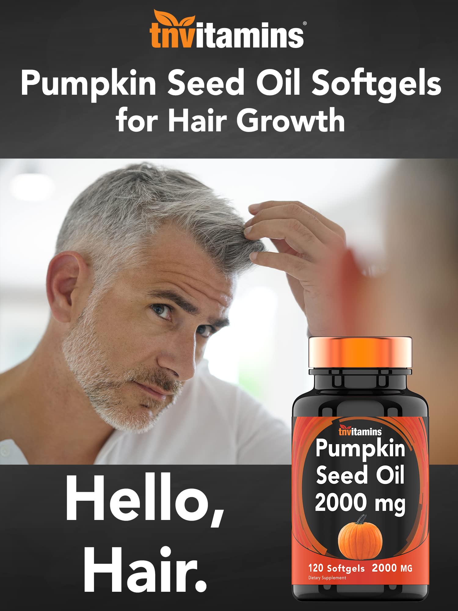 tnvitamins Pumpkin Seed Oil Supplement bottle side view