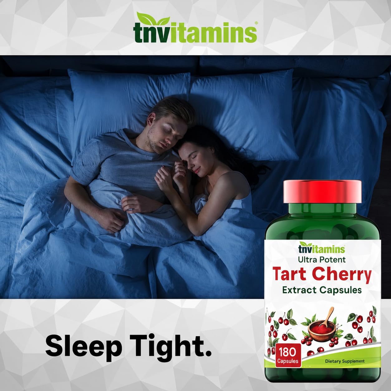 tnvitamins Tart Cherry Capsules 400mg bottle back view
