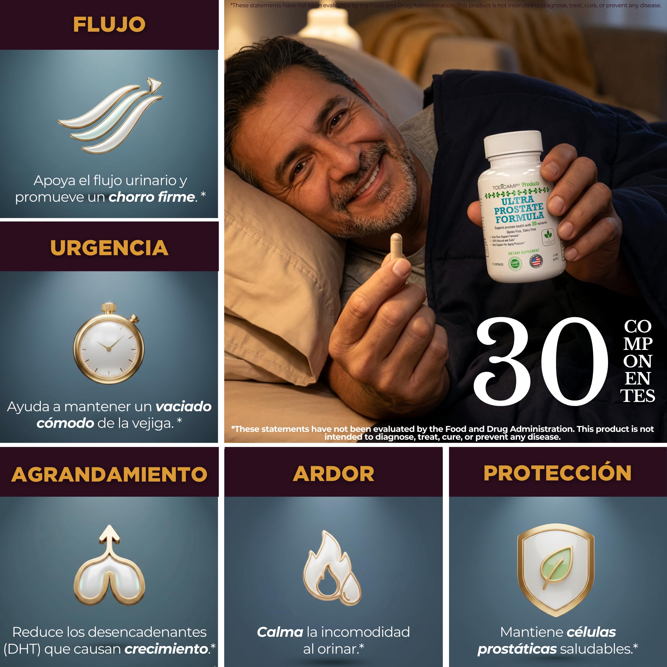 TODICAMP Ultra Prostate Supplement capsules on a table