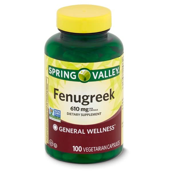 Toeah Fenugreek General Wellness Dietary Supplement packaging and capsule close-up