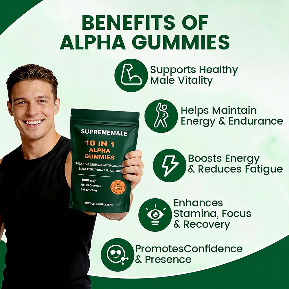 TOGOLIUN Shilajit Alpha Gummies bottle with 60 gummies