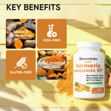 TOGOLIUN Turmeric Curcumin 1000mg supplement bottle with a measuring spoon