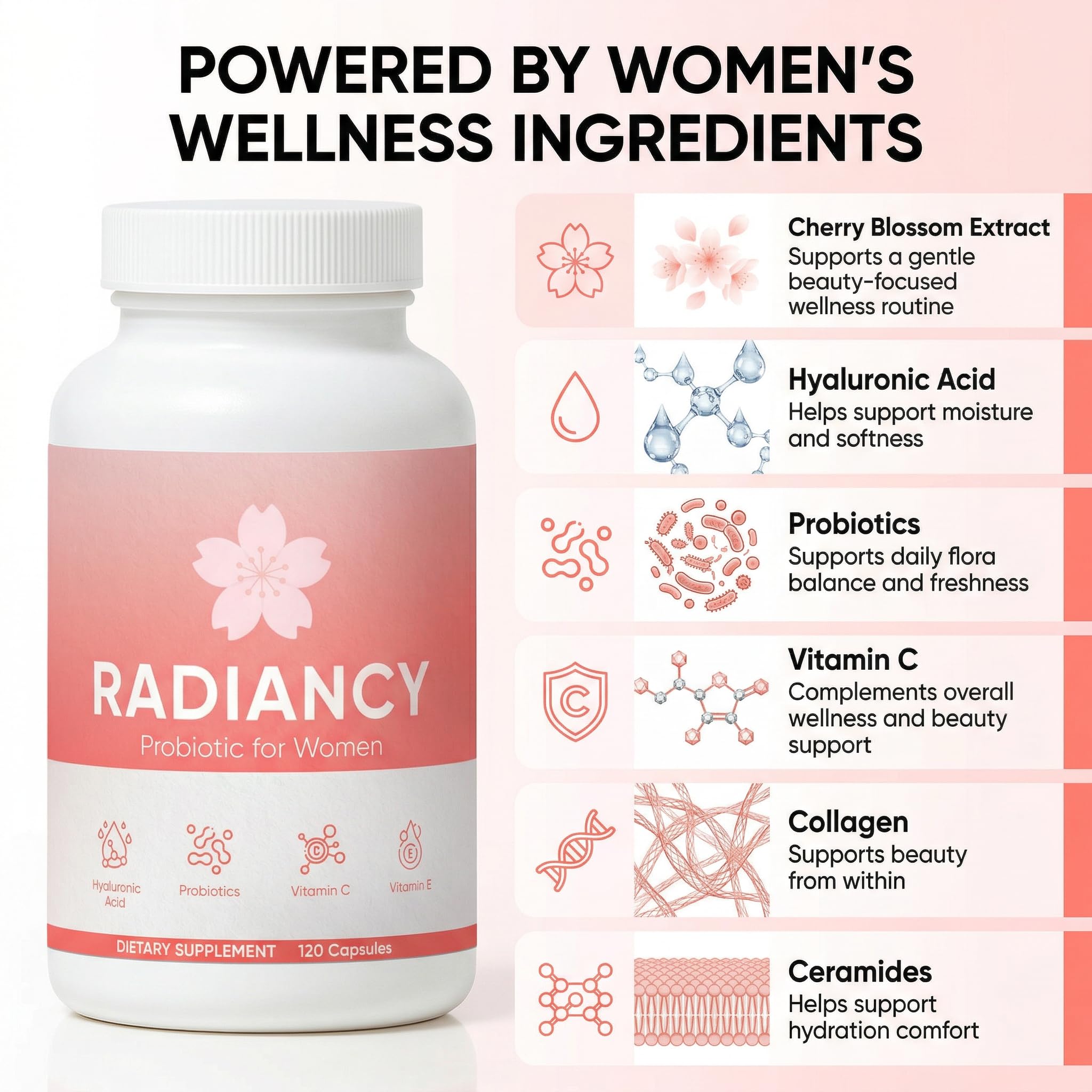 TOGOLIUN Women's Collagen Supplement on a wooden table
