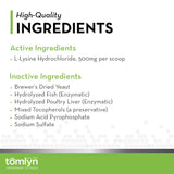 TOMLYN L-Lysine Powder for Cats in a bowl with food