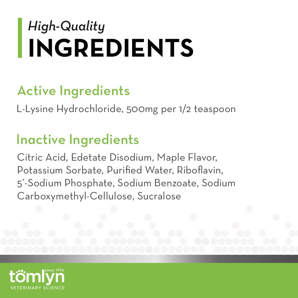 TOMLYN L-Lysine Supplement for Cats packaging details