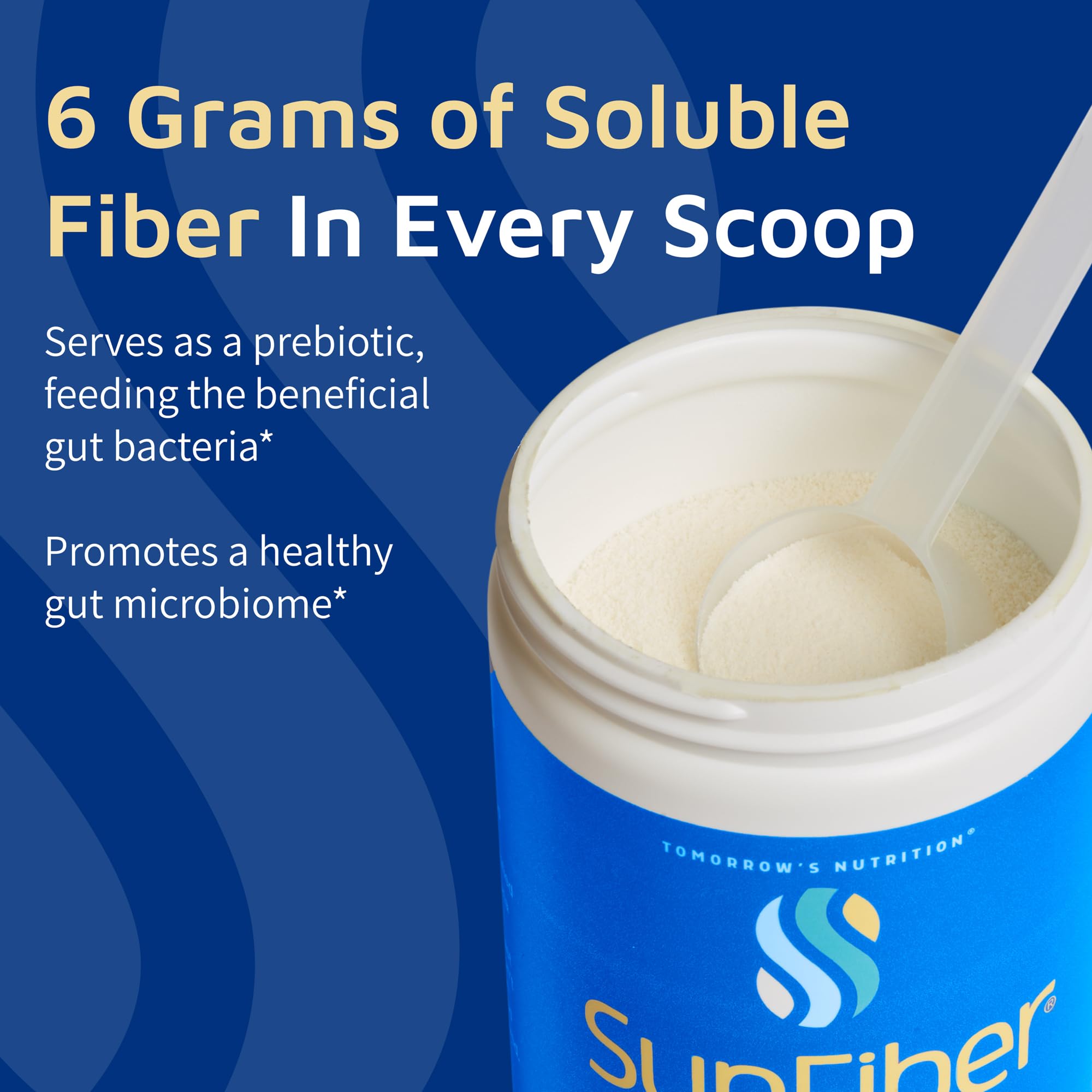 Tomorrow's Nutrition Sunfiber Dietary Fiber Supplement 300g on a kitchen counter
