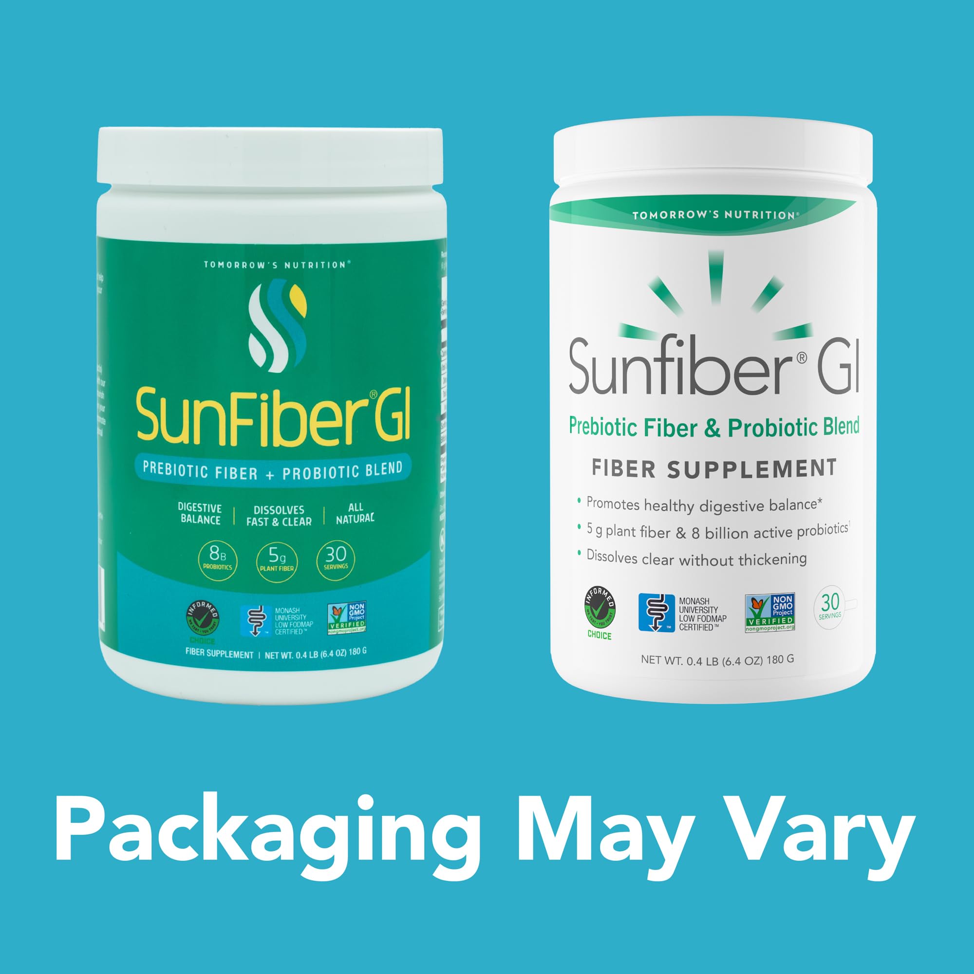 Tomorrow's Nutrition Sunfiber GI Prebiotic Powder 220g back view