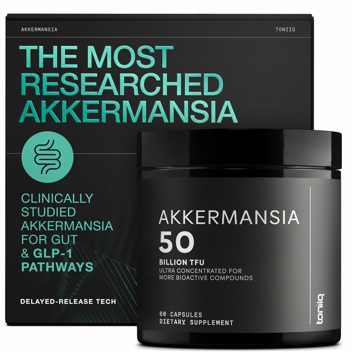 Toniiq Akkermansia Probiotic 50 Billion TFU front view