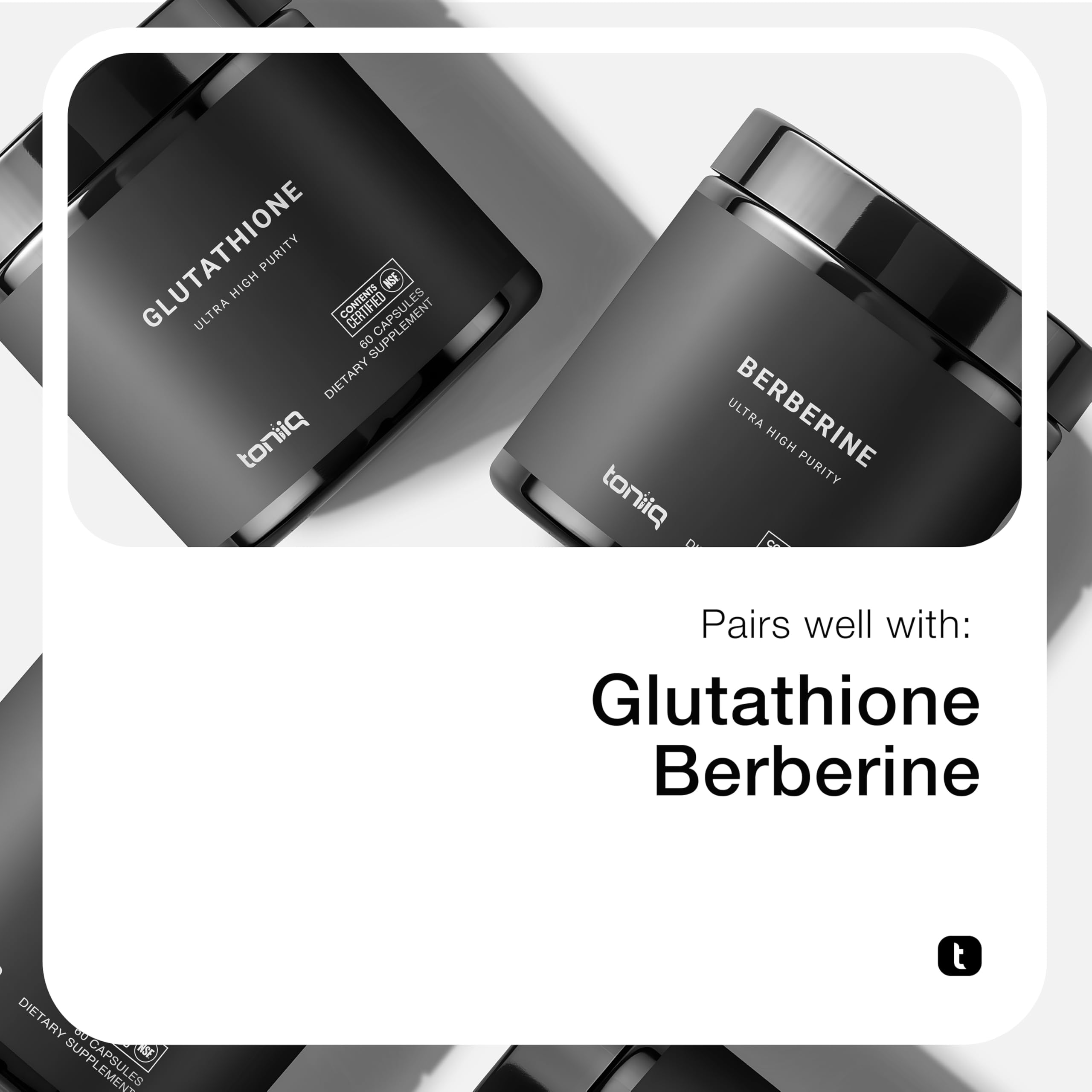 Toniiq Akkermansia Probiotic 50 Billion TFU with a glass of water