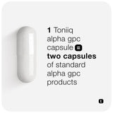 Toniiq Alpha GPC capsules 600mg bottle with label