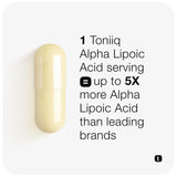 Toniiq Alpha Lipoic Acid 1000mg supplement bottle with label