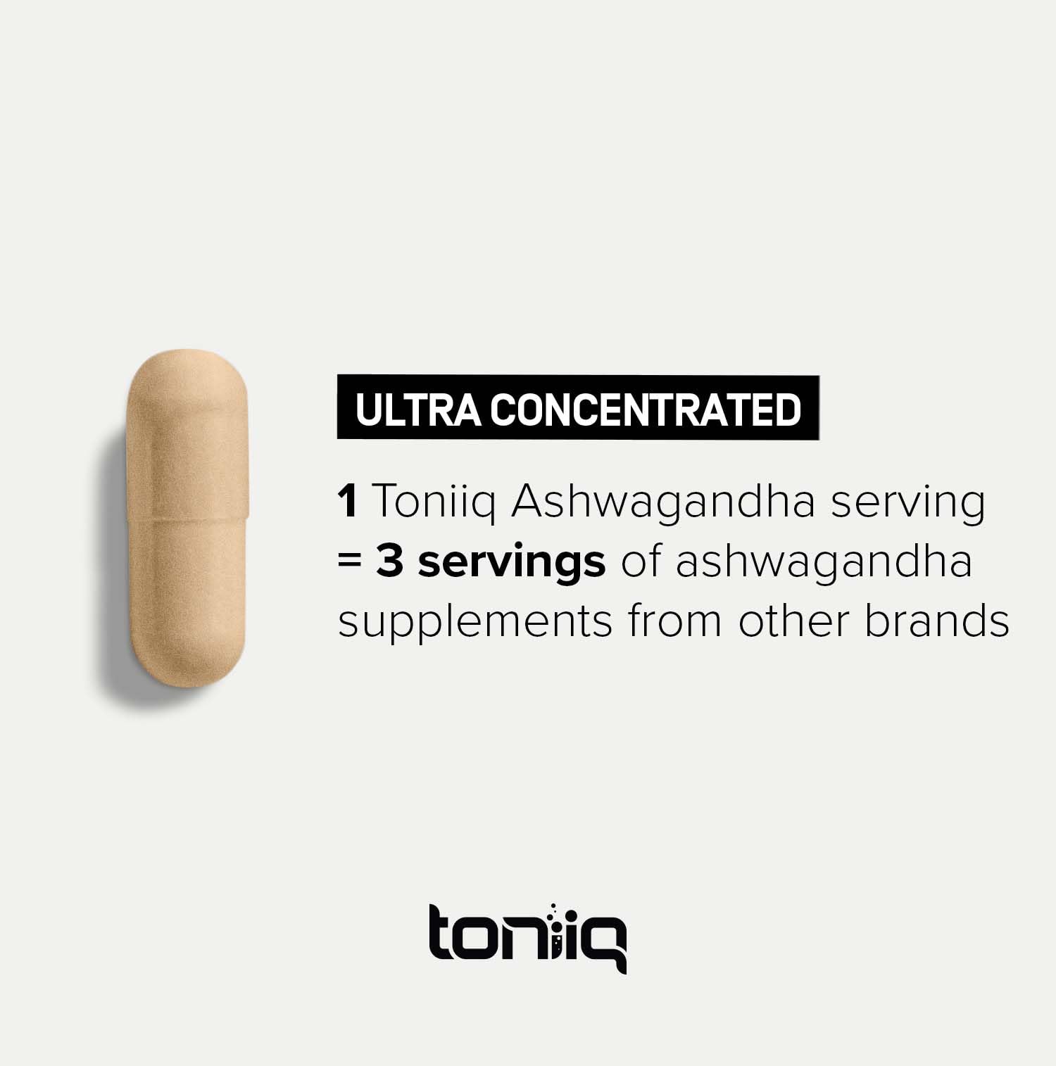 Toniiq Ashwagandha 20x concentrated extract with black pepper extract