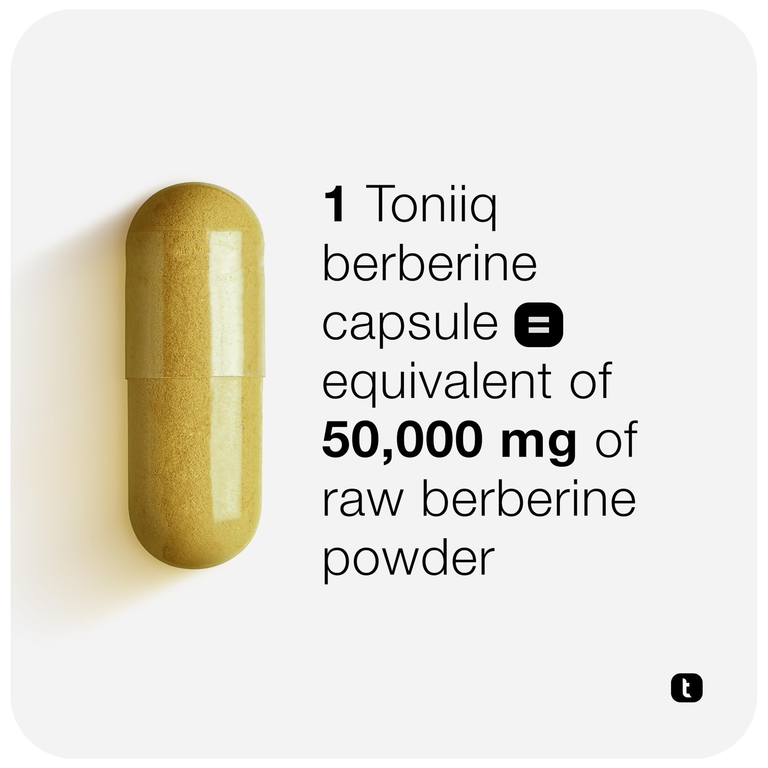Toniiq Berberine 97% Pure Herbal Supplement ingredients list