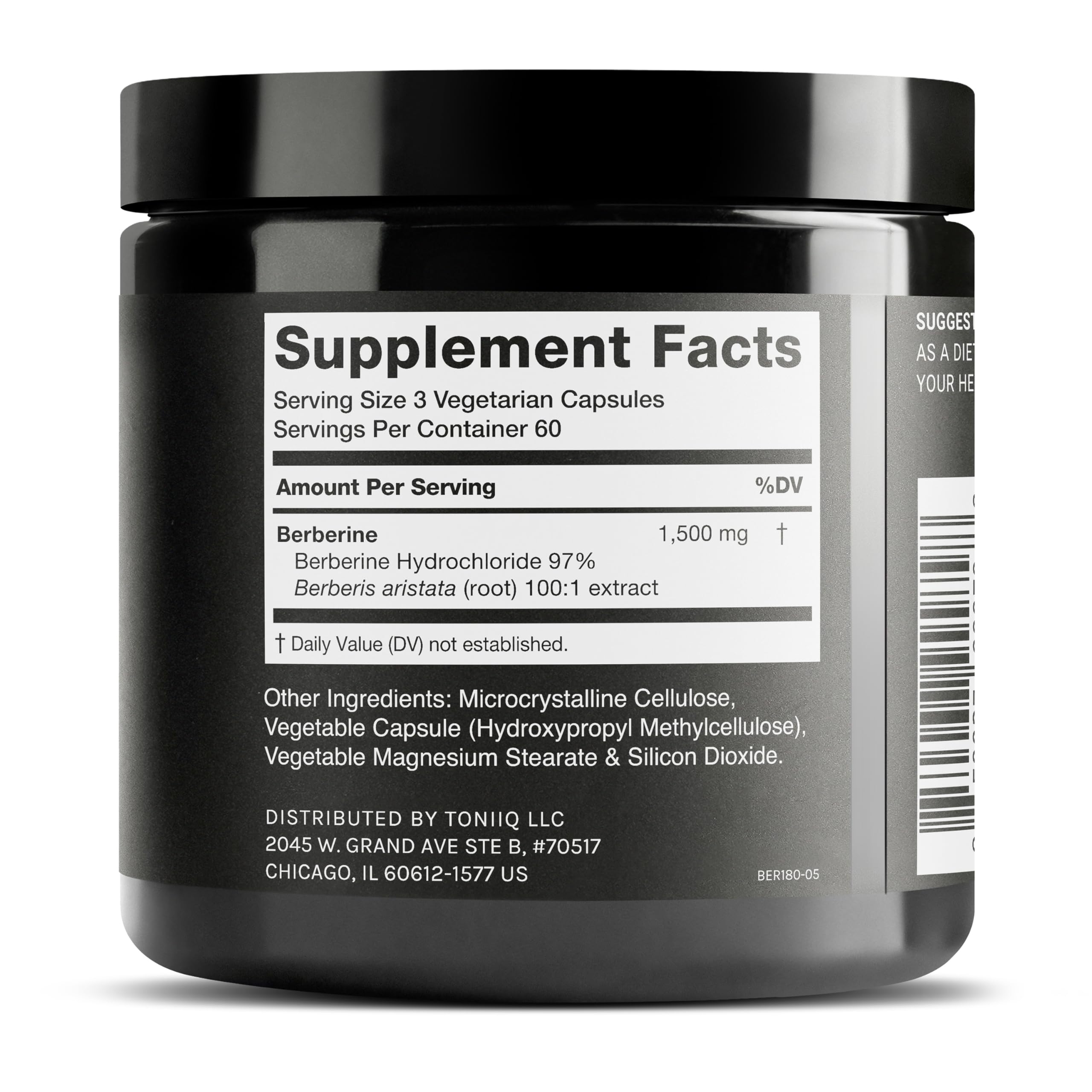 Toniiq Berberine 97% Pure Herbal Supplement packaging