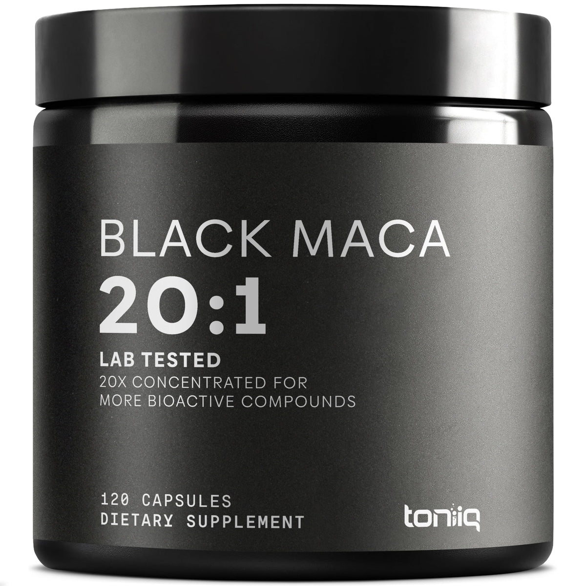 Toniiq Black Maca Capsules 2000mg front view