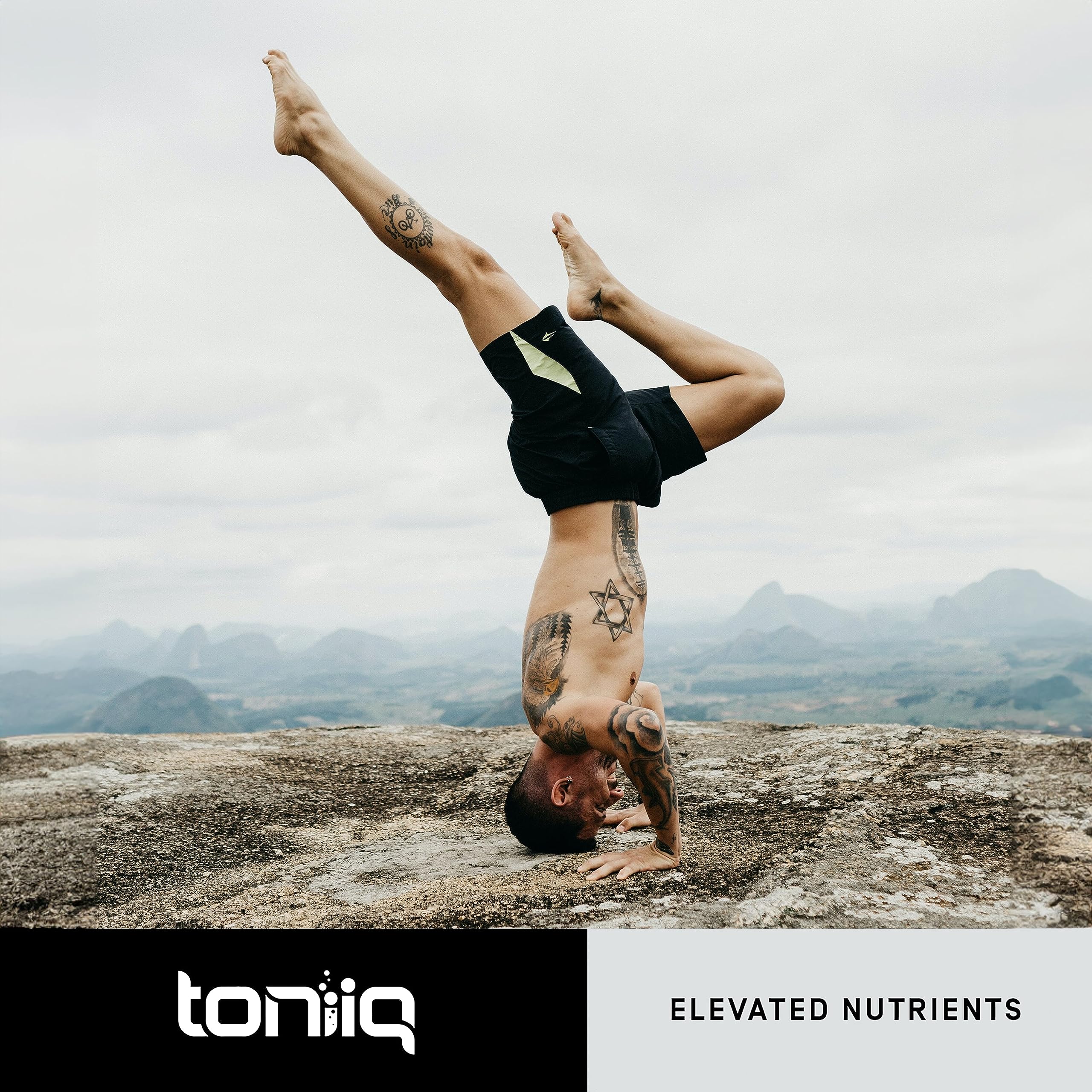 Toniiq Black Maca Capsules 2000mg with measuring spoon
