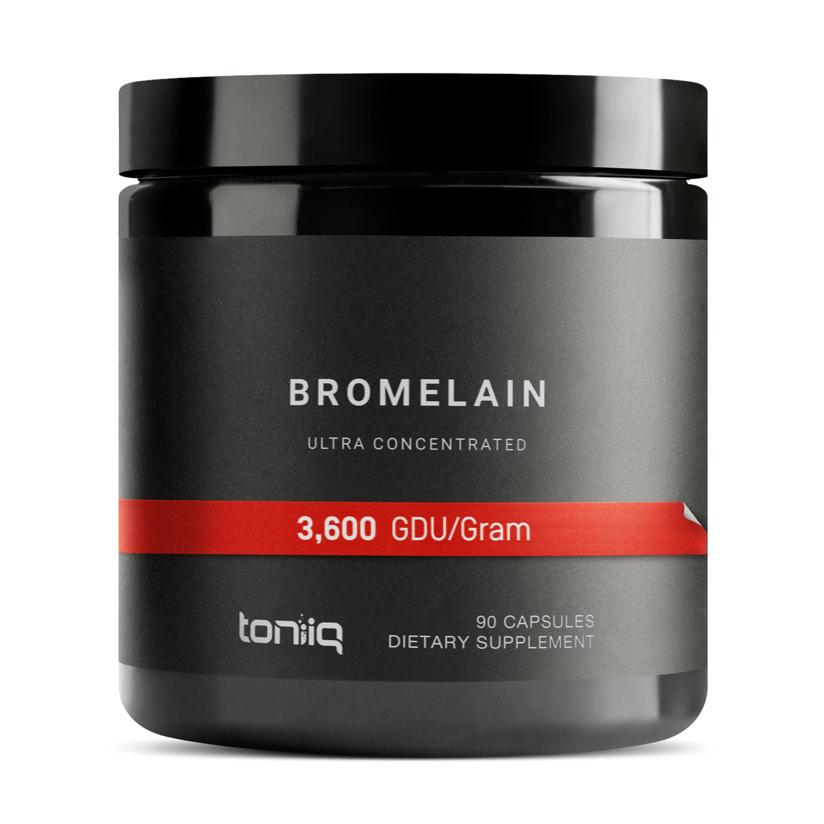 Toniiq Bromelain Capsules 3600 GDU front view