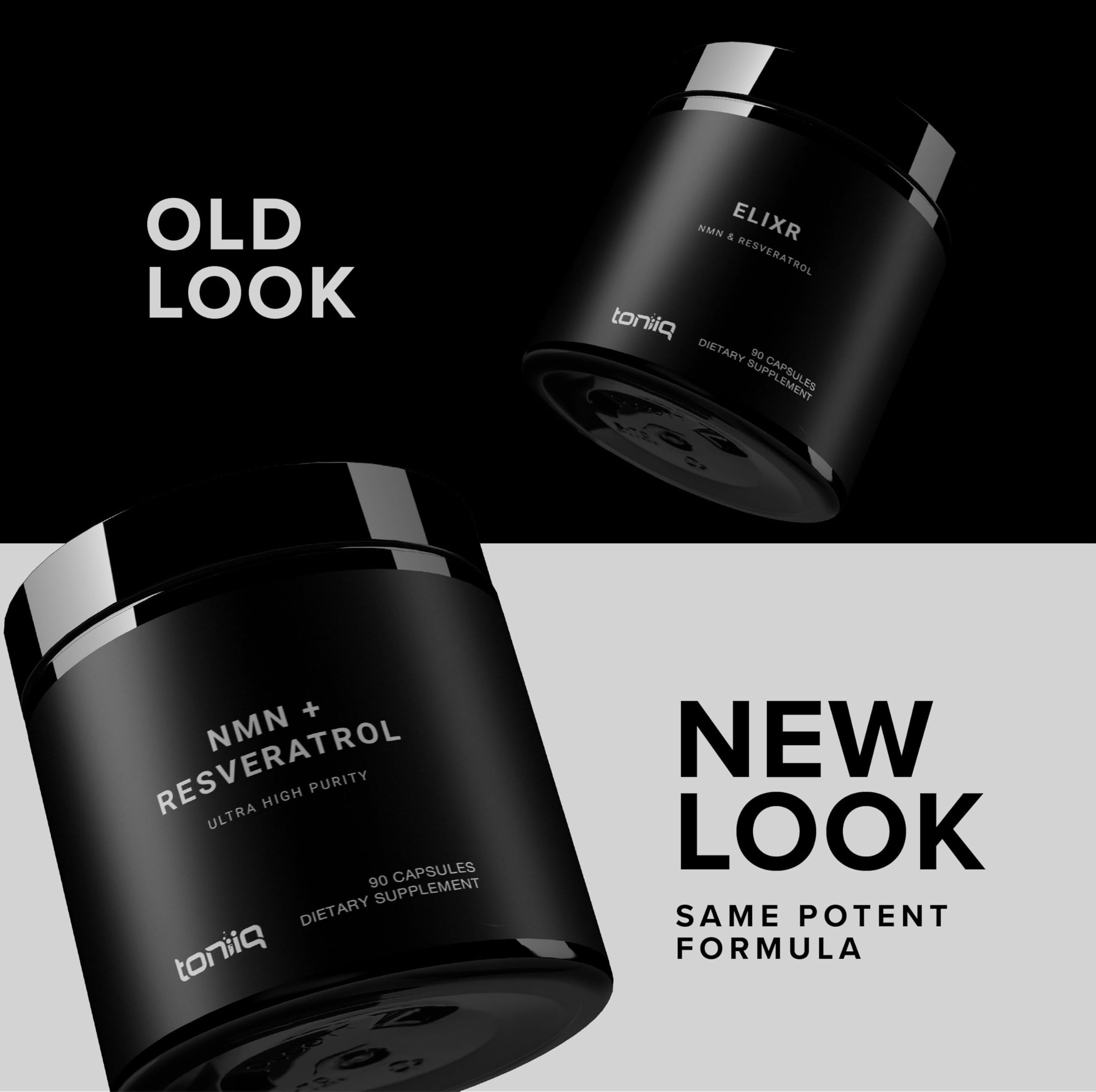 Toniiq ELIXR NMN and Resveratrol Blend capsule close-up