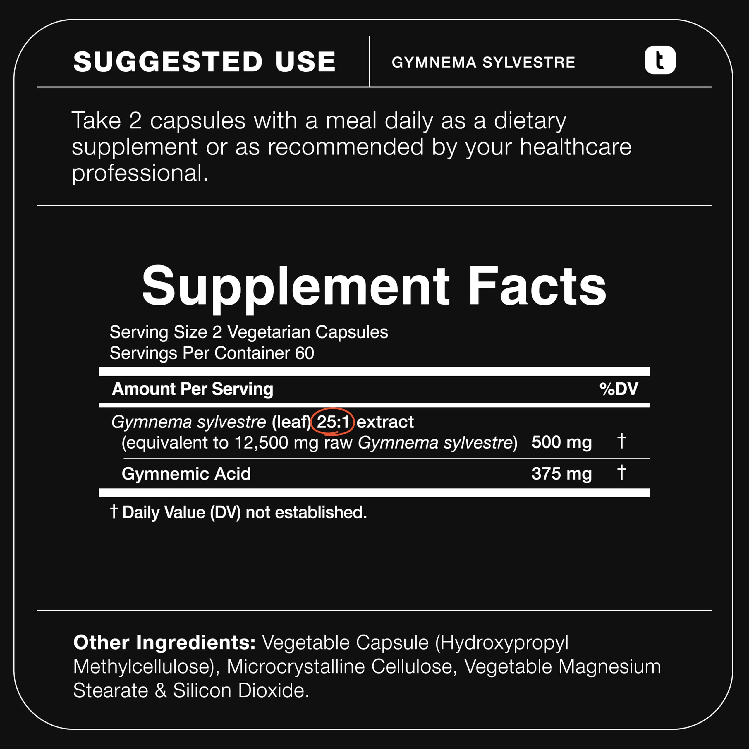 Toniiq Gymnema Sylvestre capsule size comparison