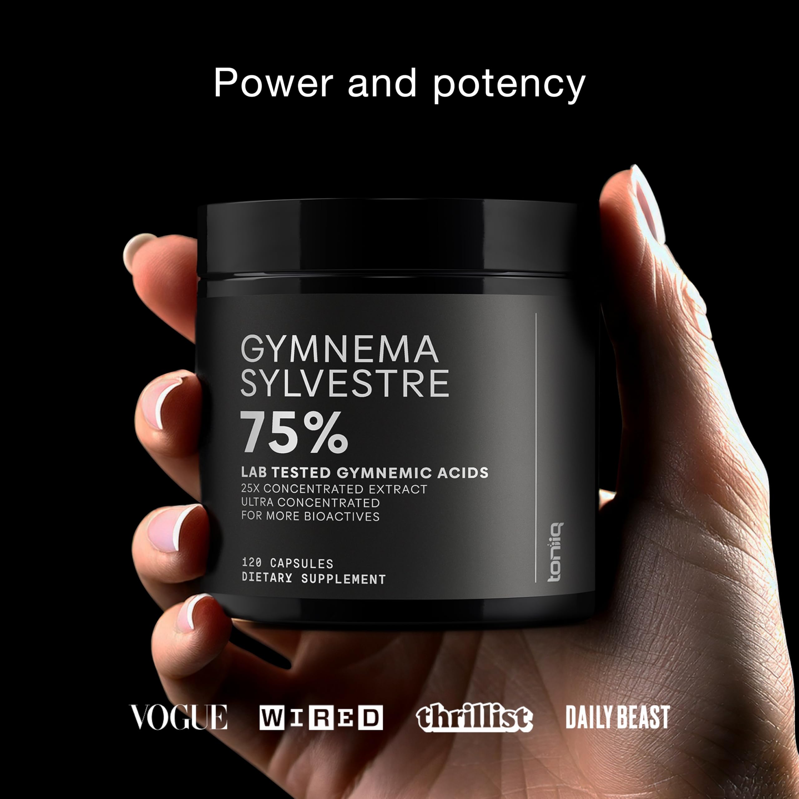 Toniiq Gymnema Sylvestre supplement facts label
