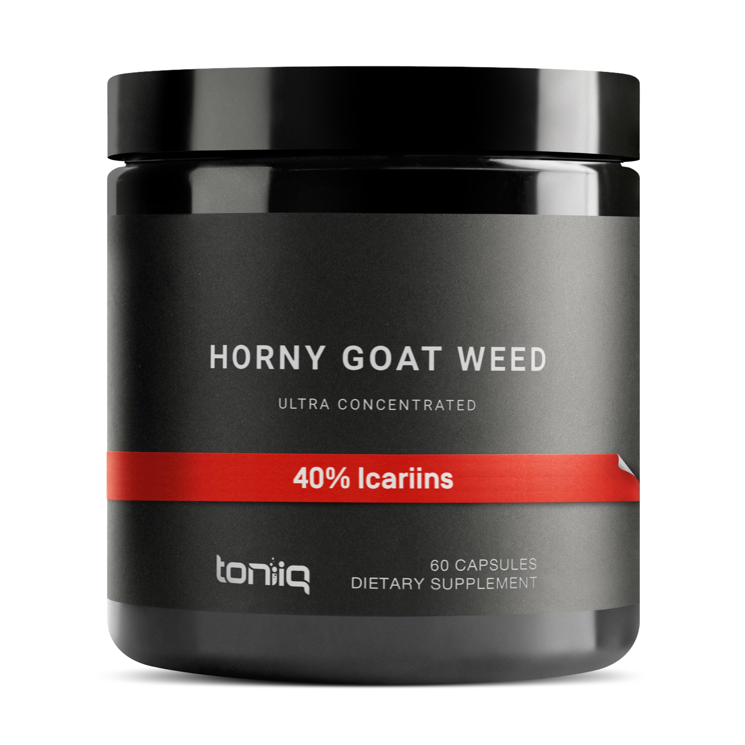 Toniiq Horny Goat Weed Extract 60:1 front view with packaging