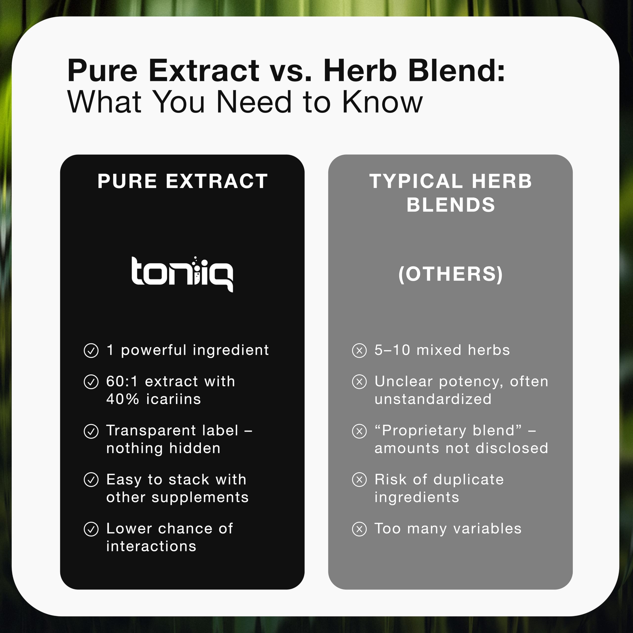 Toniiq Horny Goat Weed Extract 60:1 lifestyle shot with fitness gear