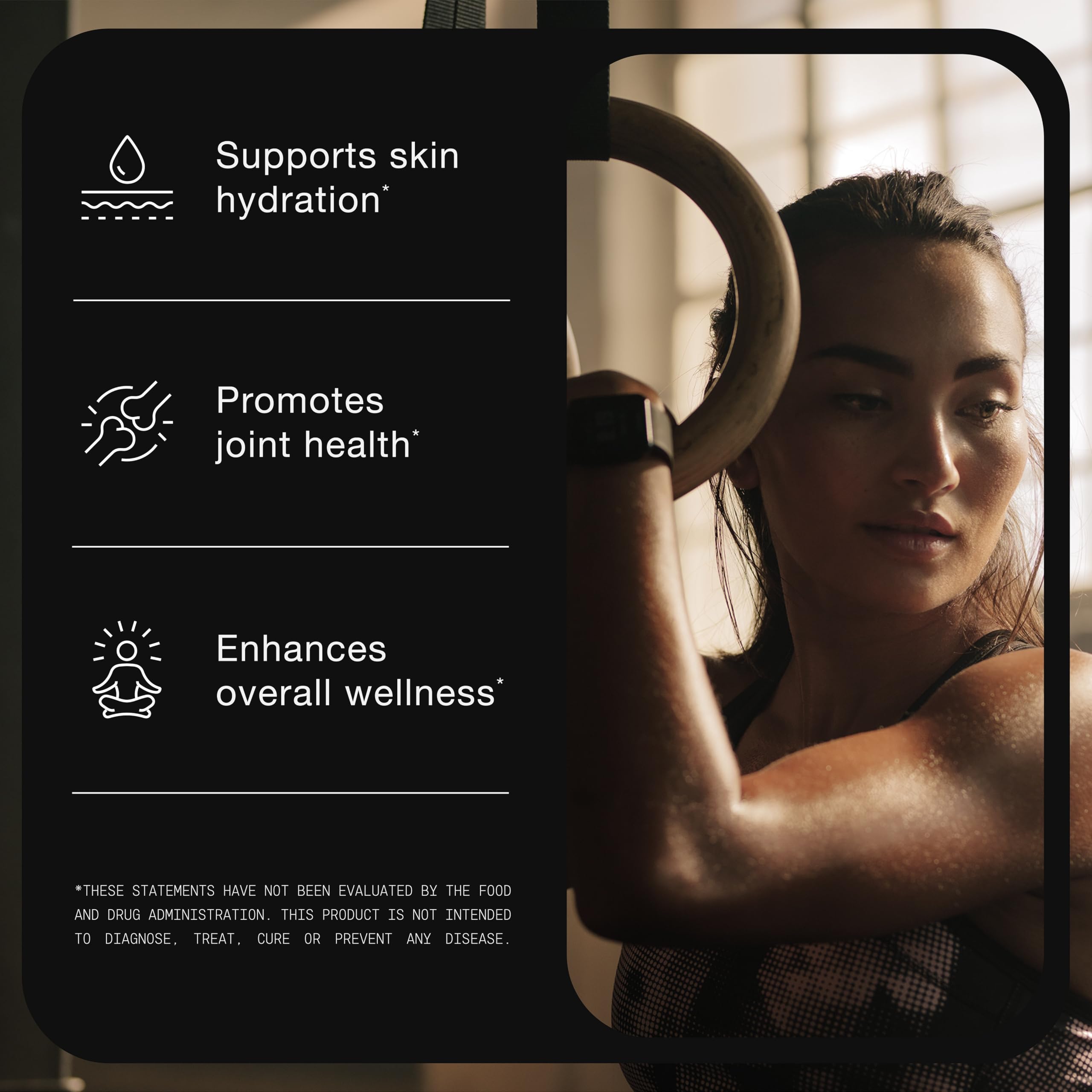 Toniiq Hyaluronic Acid Capsules displayed with fresh fruits