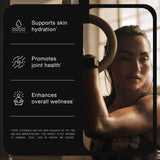 Toniiq Hyaluronic Acid Capsules displayed with fresh fruits