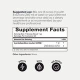 Toniiq Lactobacillus Reuteri Powder mixed in a glass of water