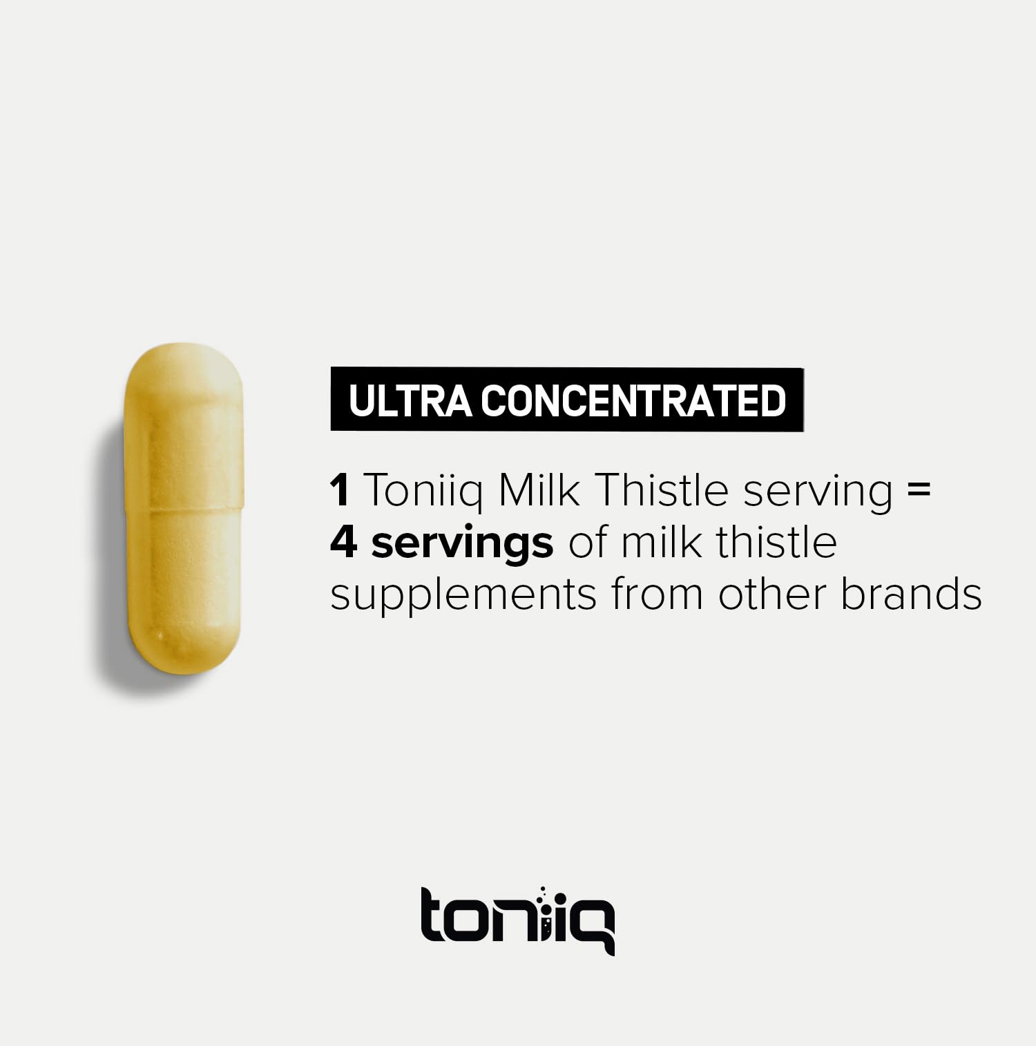 Toniiq Milk Thistle Capsules showing ingredients