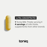 Toniiq Milk Thistle Capsules showing ingredients