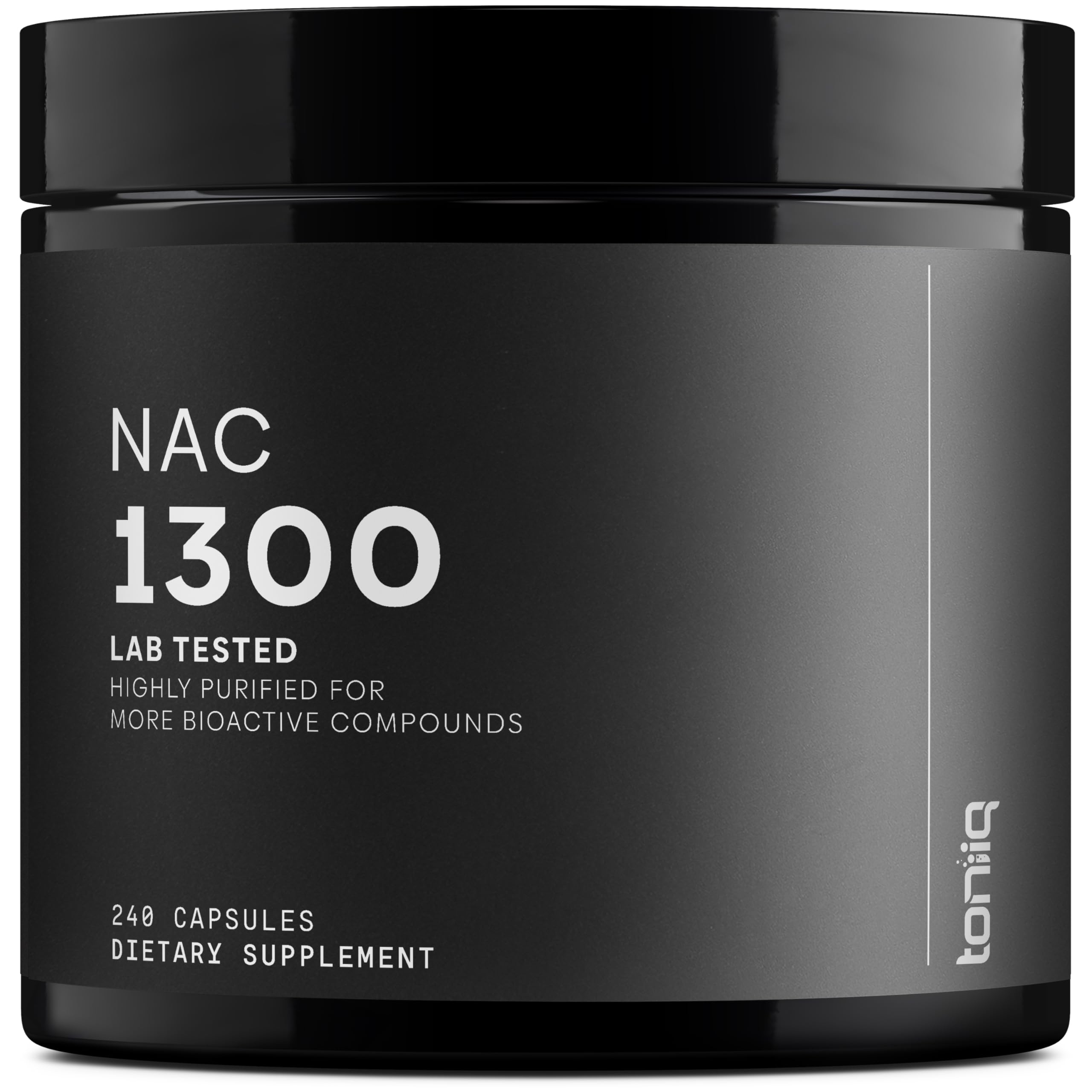 Toniiq N Acetyl Cysteine 1300mg supplement front view