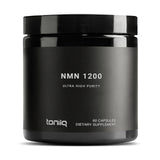 Toniiq NMN Capsules front view with black sealed bottle