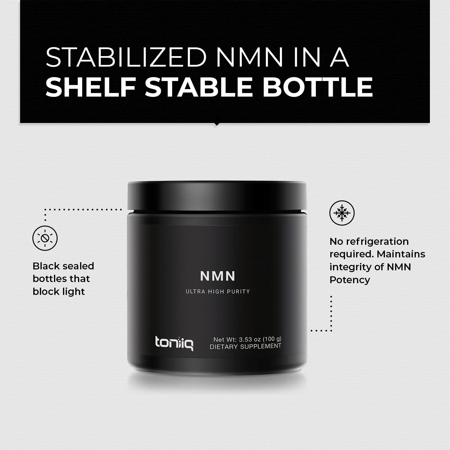 Toniiq NMN Powder 150g in a lifestyle setting