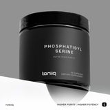 Toniiq Phosphatidylserine supplement back view with nutritional information