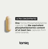 Toniiq Phosphatidylserine supplement on a wooden table