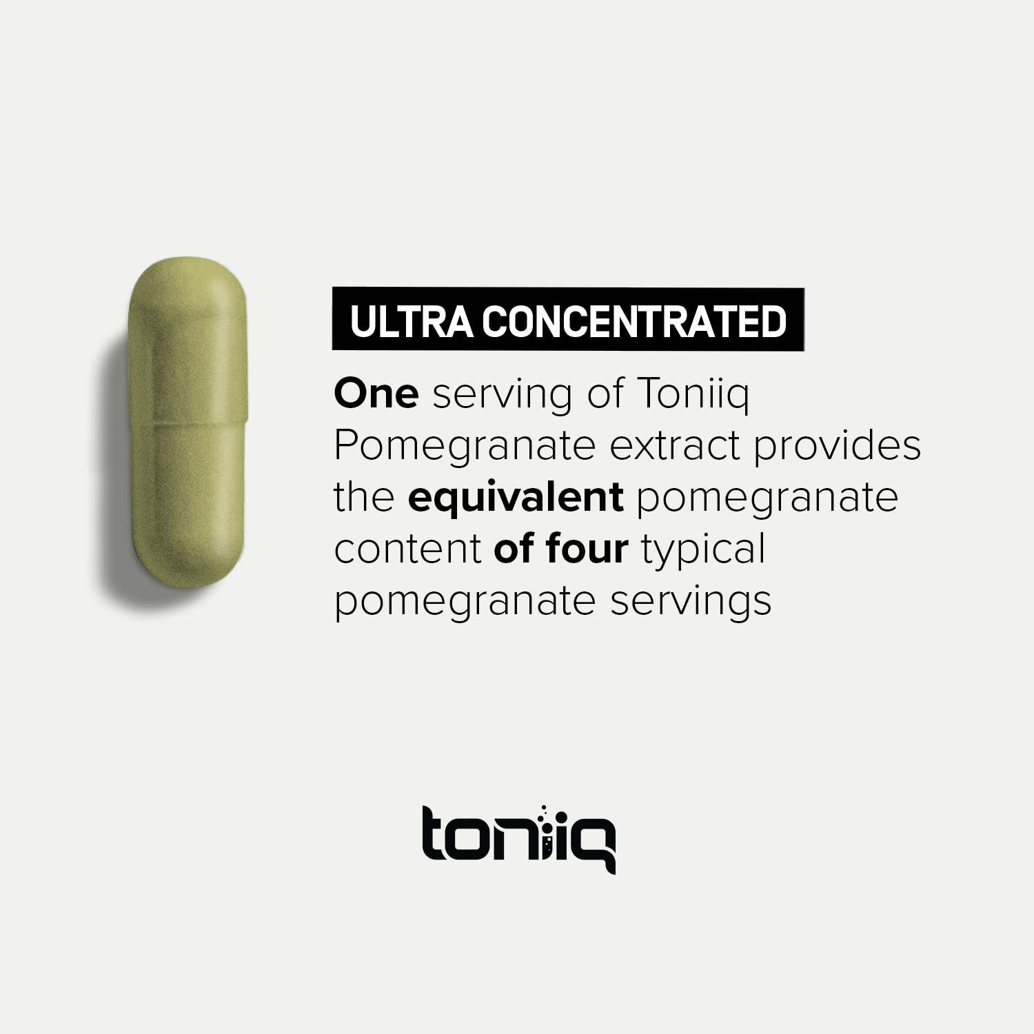 Toniiq Pomegranate Extract 1200mg label close-up