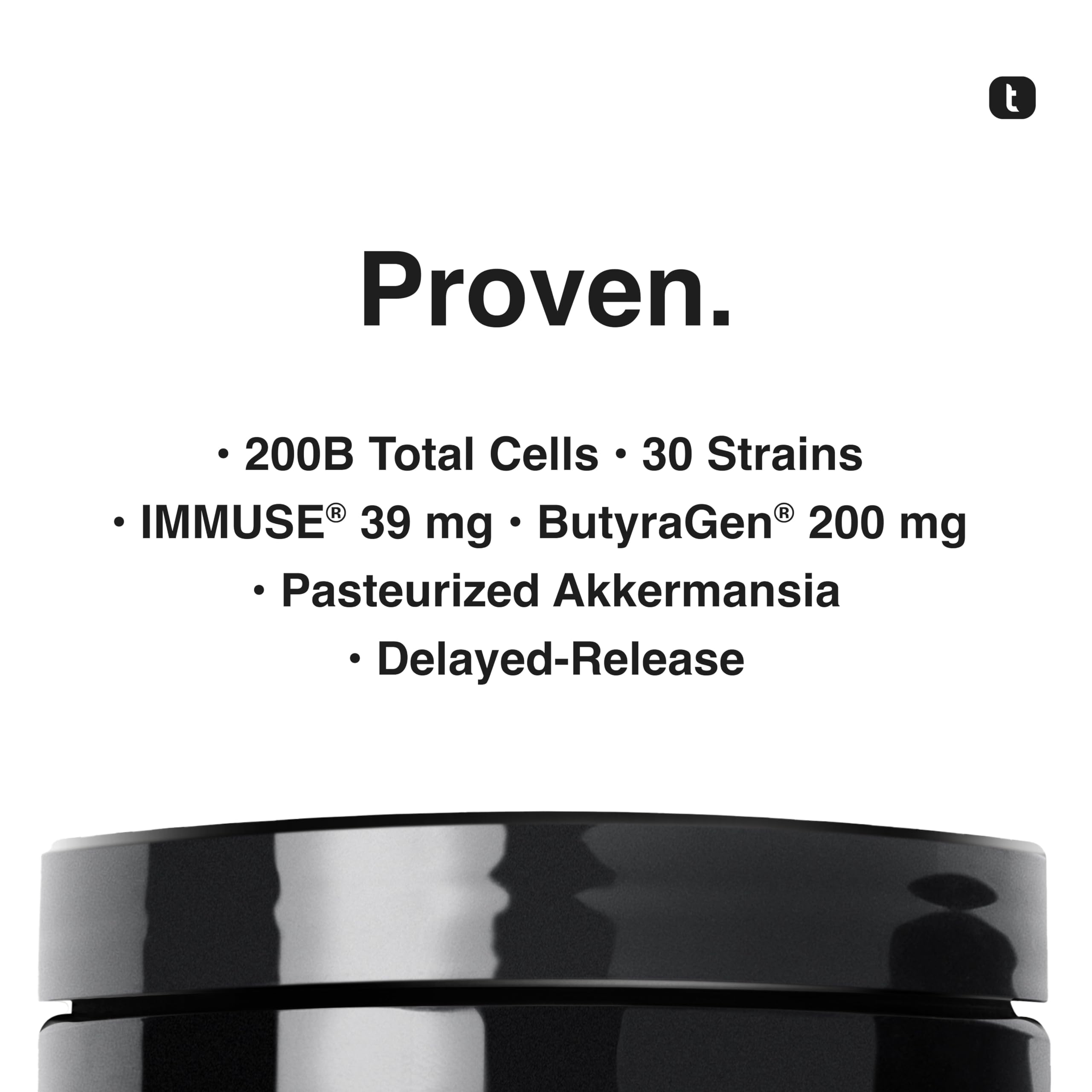 Toniiq Prebiotic Probiotic Capsules back view with ingredient list