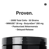 Toniiq Prebiotic Probiotic Capsules back view with ingredient list
