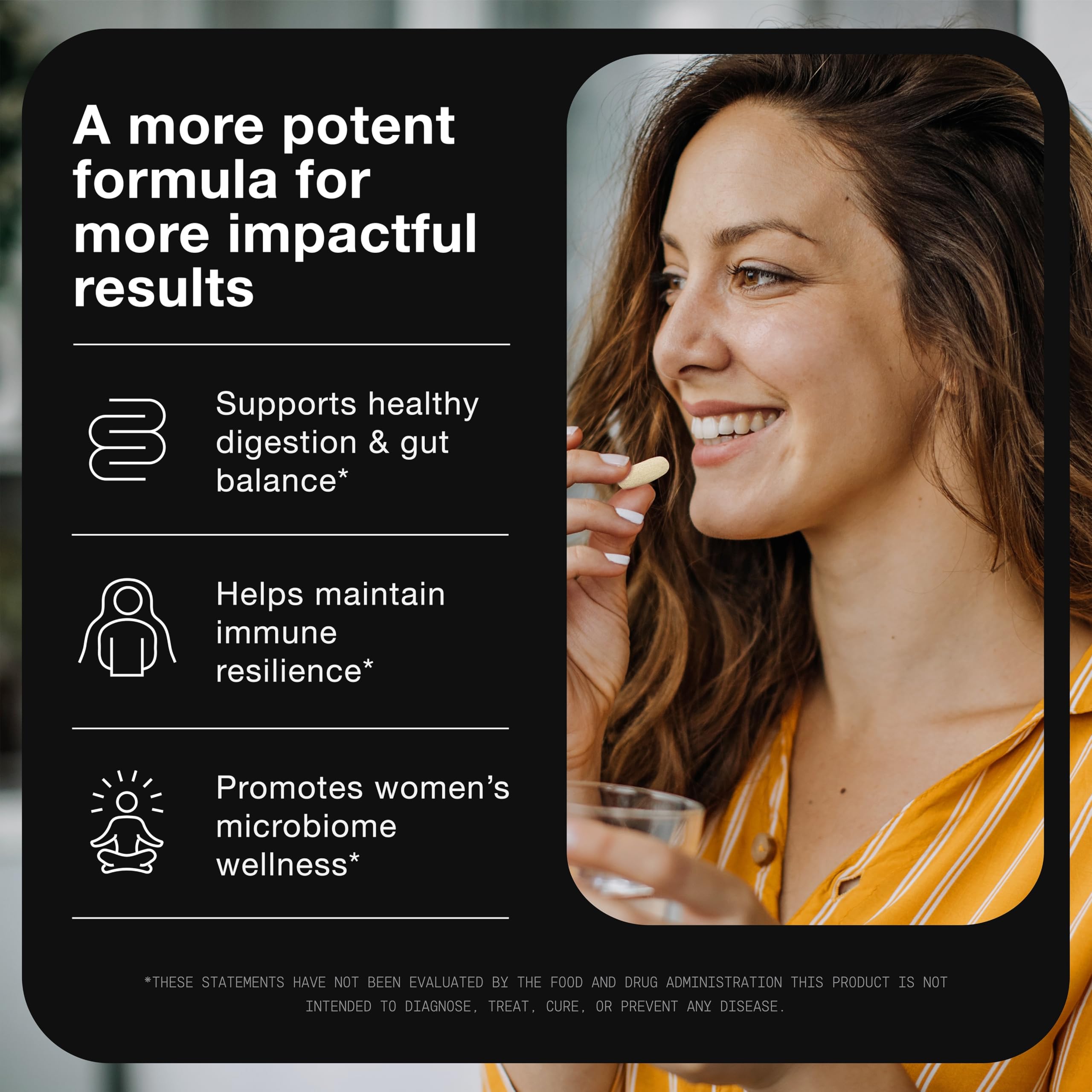 Toniiq Prebiotic Supplement 100 Billion CFU capsule close-up