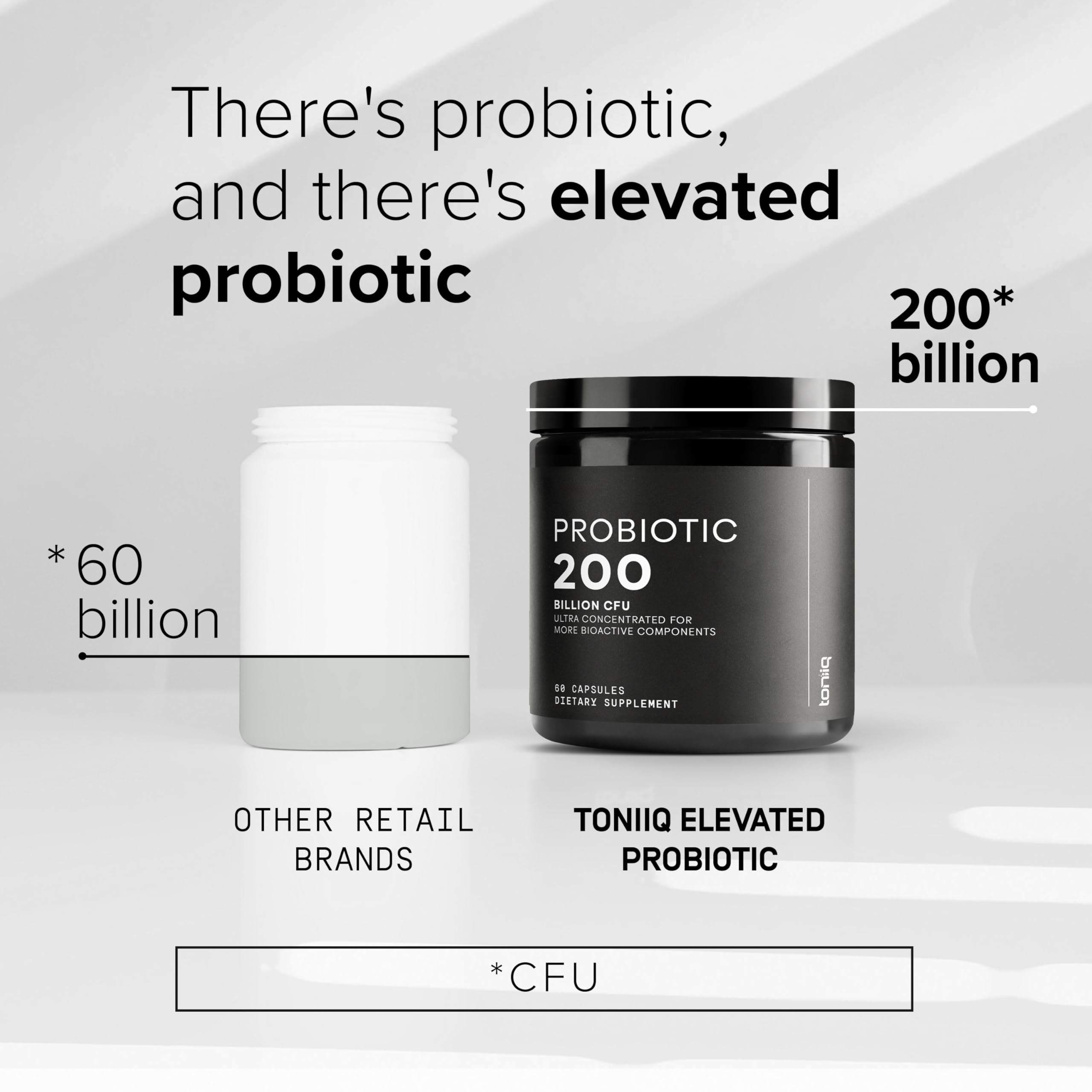 Toniiq Probiotic 200 side view of the bottle
