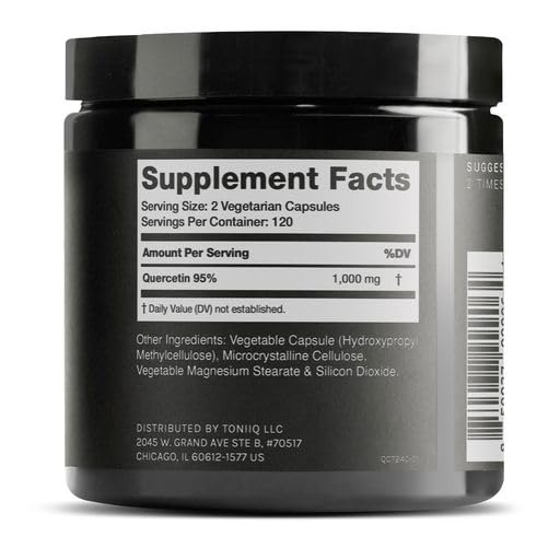 Toniiq Quercetin Capsules 1000mg side view