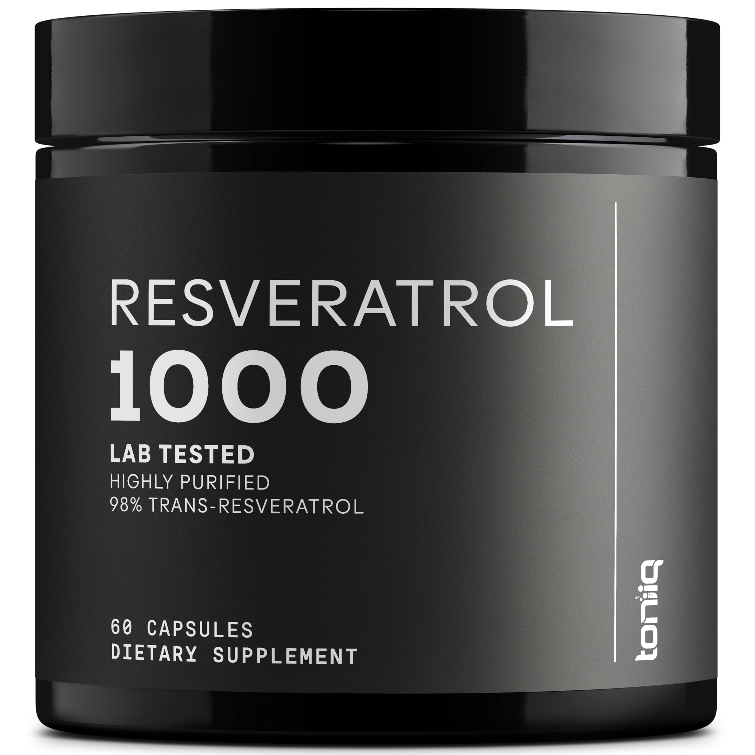 Toniiq Resveratrol 1000mg supplement front view