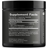Toniiq Resveratrol 1000mg supplement side view
