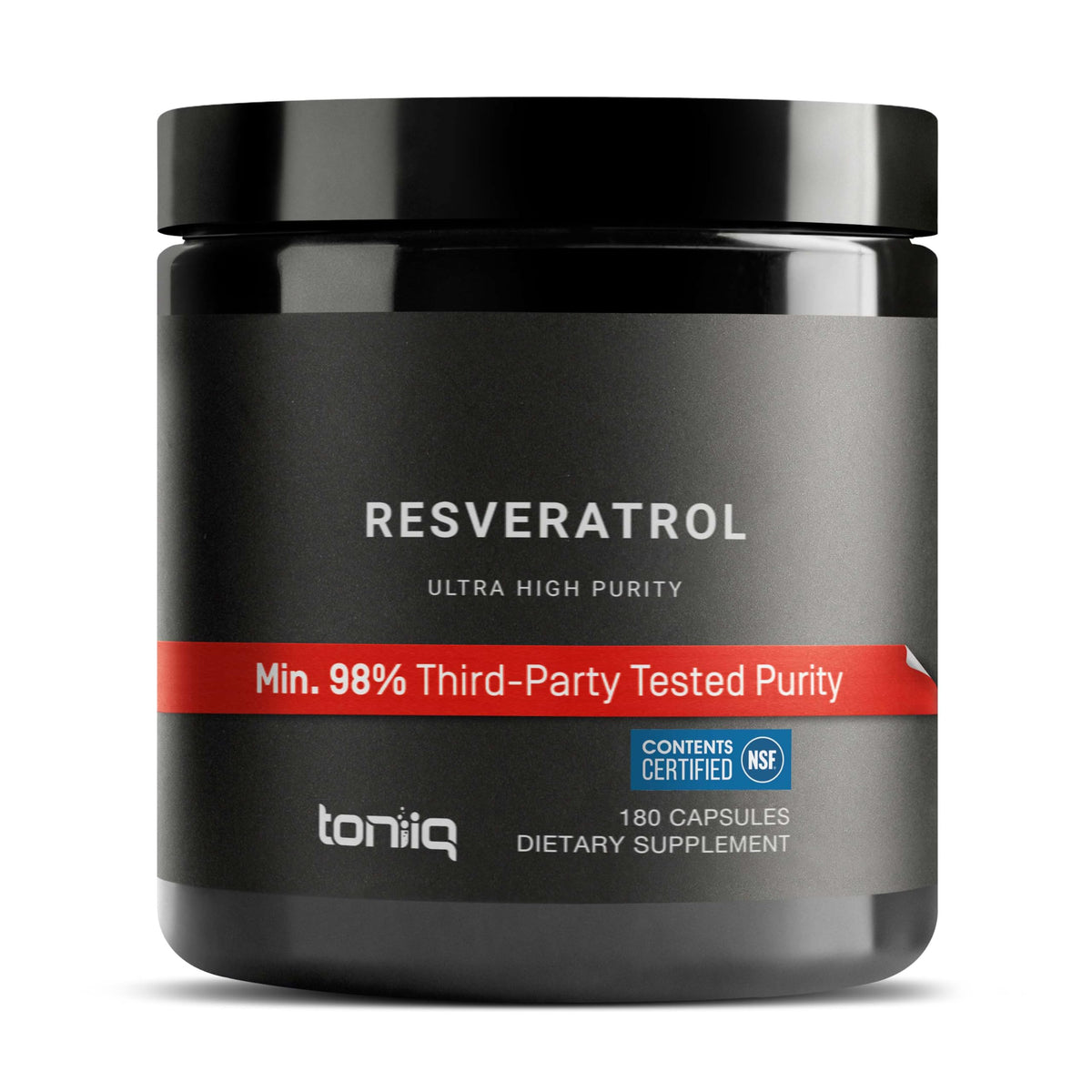 Toniiq Resveratrol Capsules 600mg front view