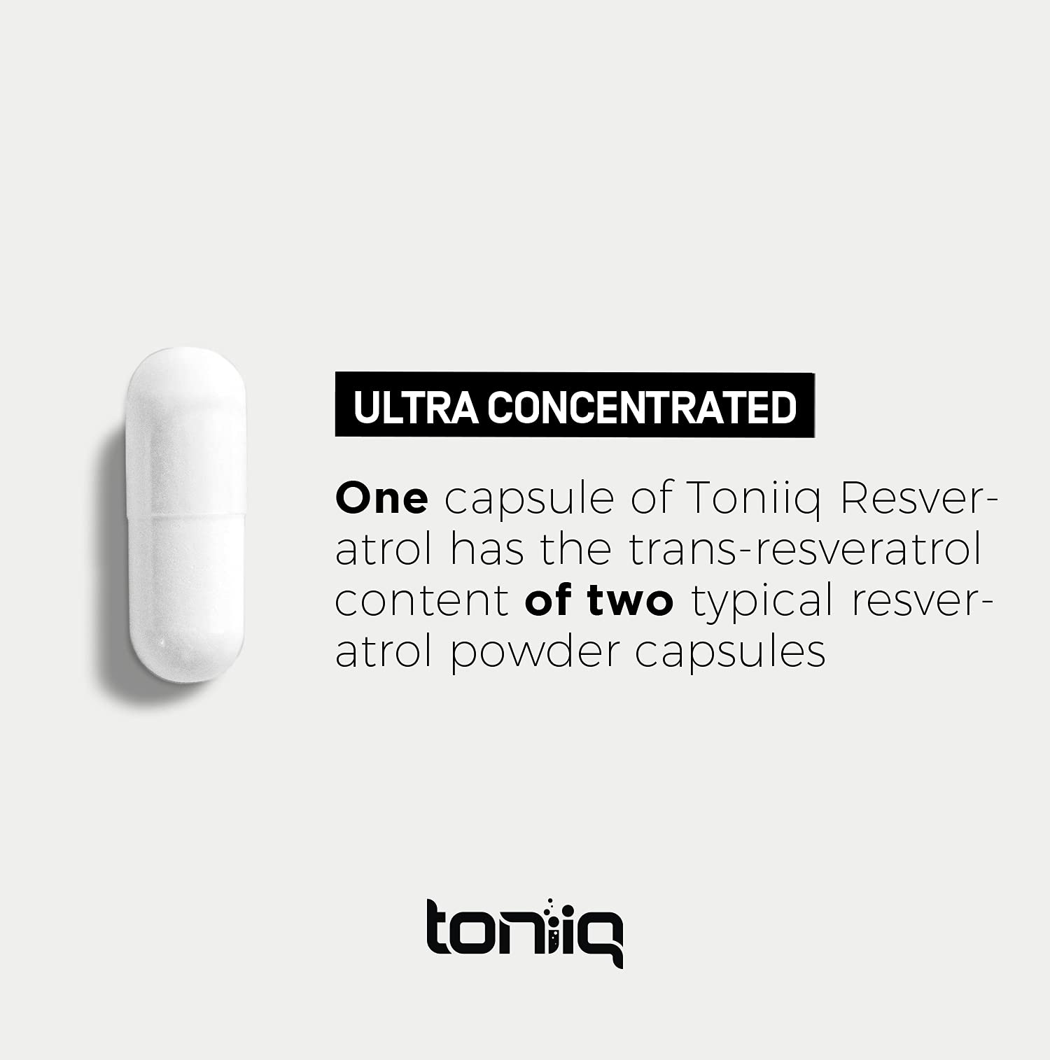 Toniiq Resveratrol Capsules 600mg opened bottle