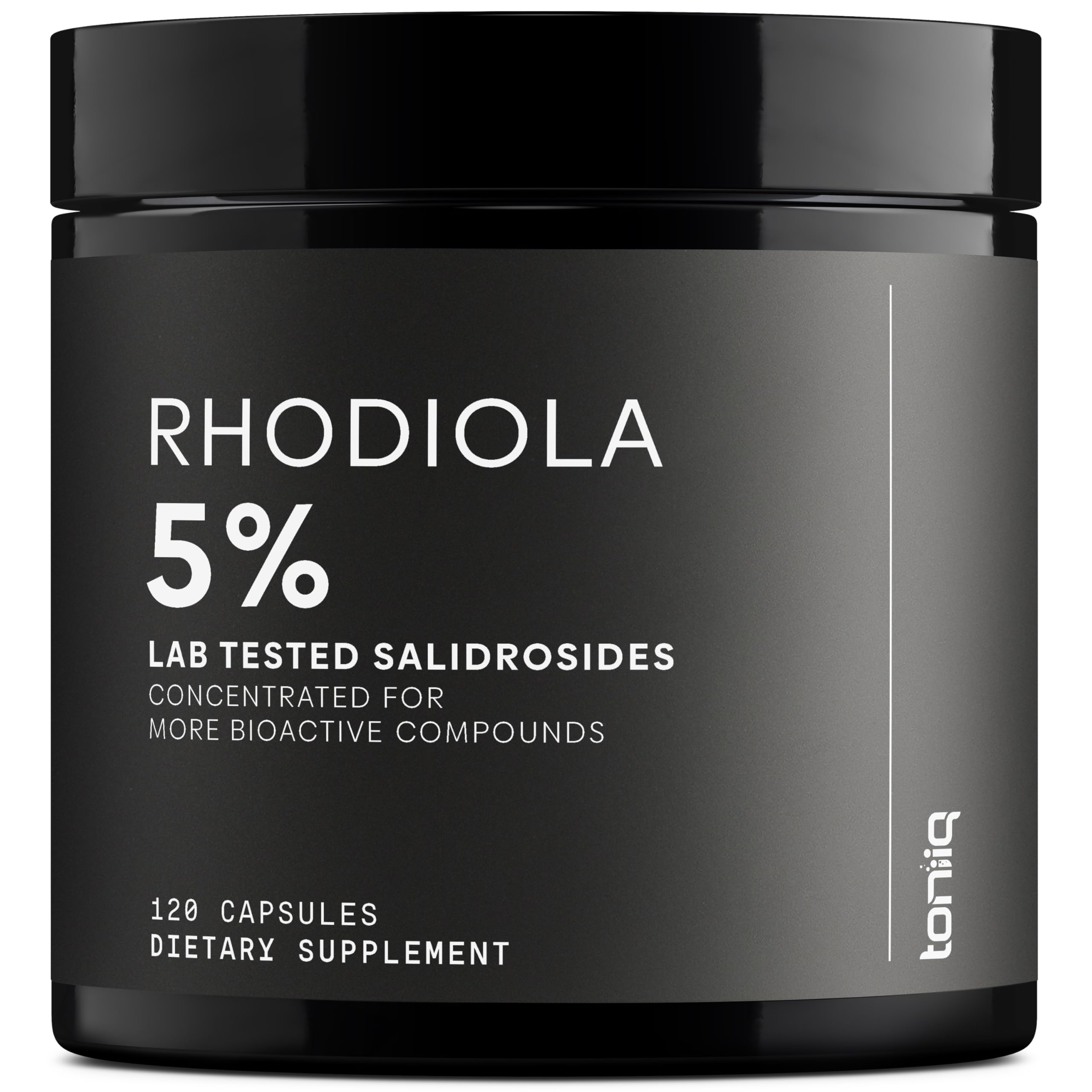 Toniiq Rhodiola Rosea 600mg supplement bottle front view