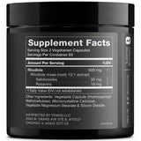 Toniiq Rhodiola Rosea 600mg supplement bottle side view