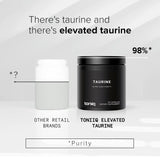 Toniiq Taurine 2000mg supplement back view with ingredient list